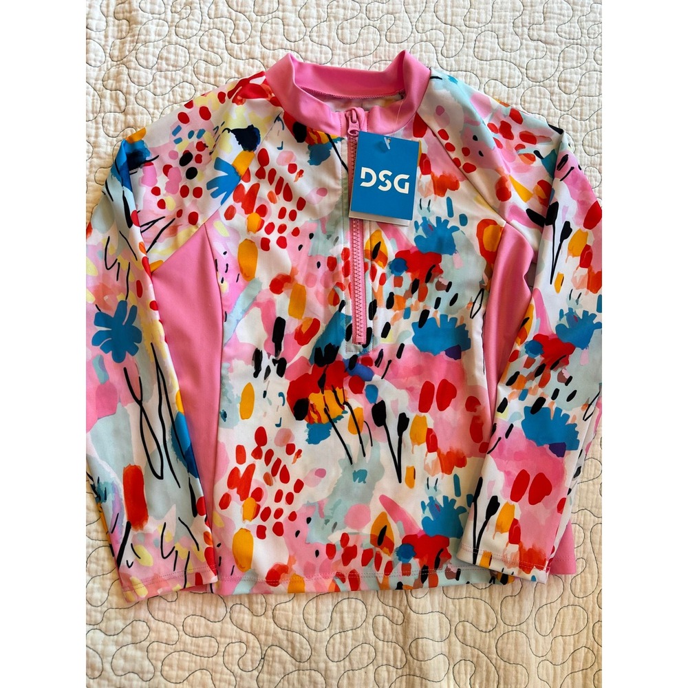 DSG Girls‎ Long Sleeve Half-Zip Rash Guard Size Small